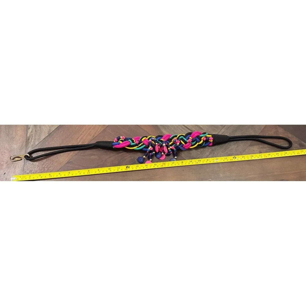Vintage 80's Women's Beaded Stretch Boho Belt 31